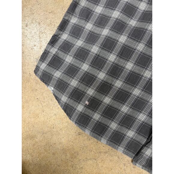 Greg Norman Collection Mens Y2K Plaid Button Down Gray XL - Late 90s Early 00s - Picture 3 of 6